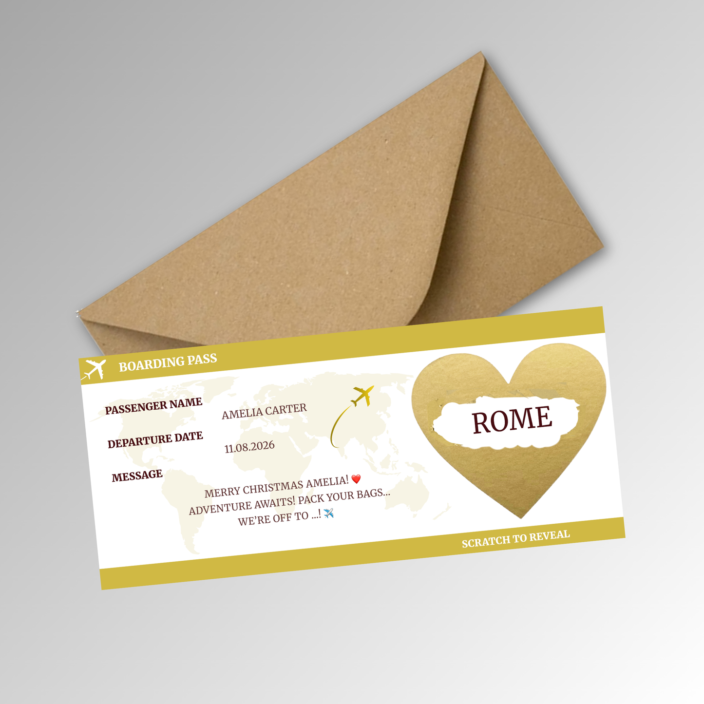 Personalised Boarding Pass Card