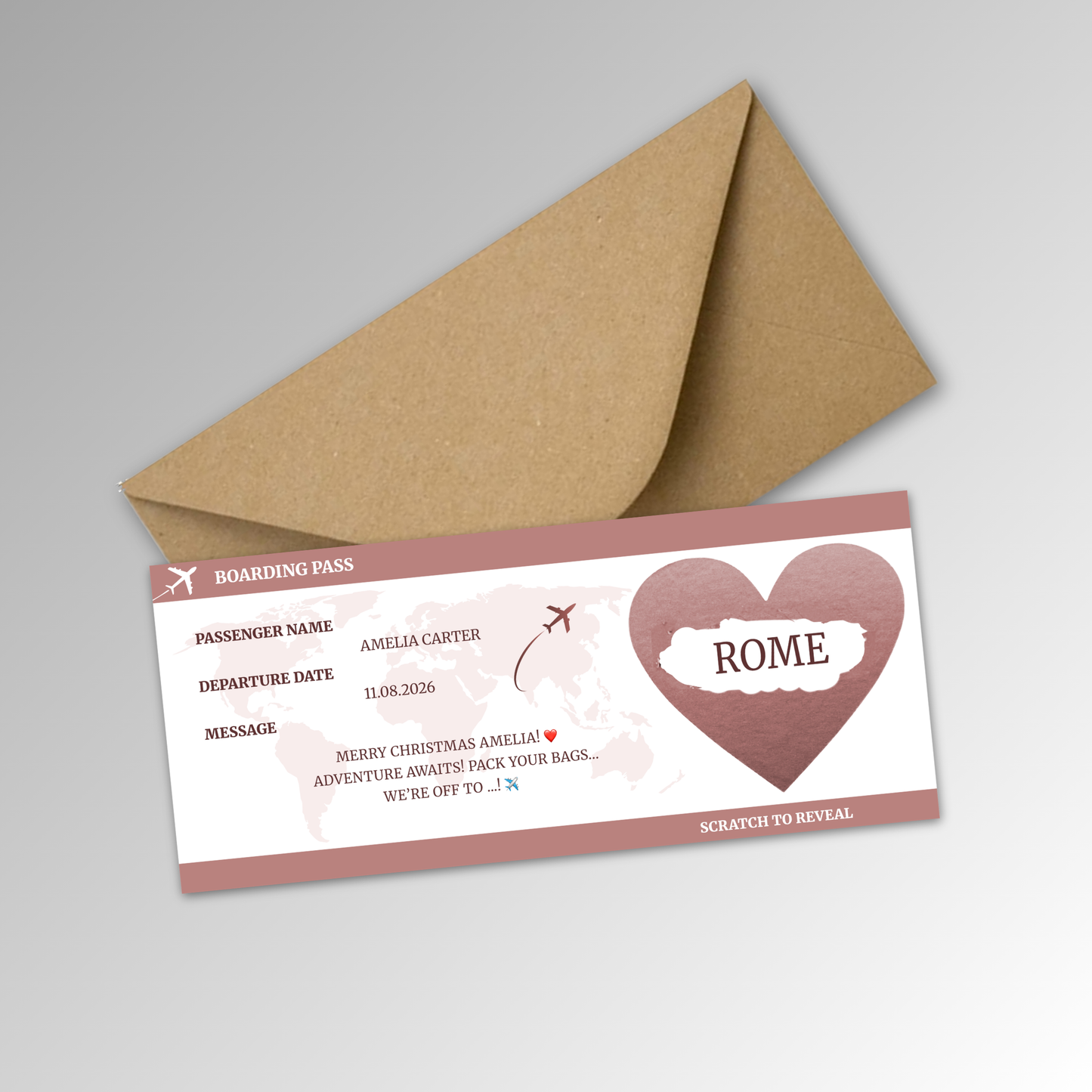 Personalised Boarding Pass Card
