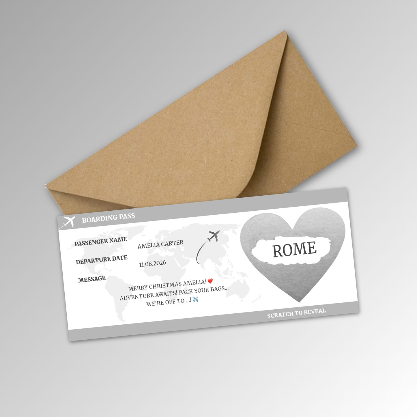 Personalised Boarding Pass Card