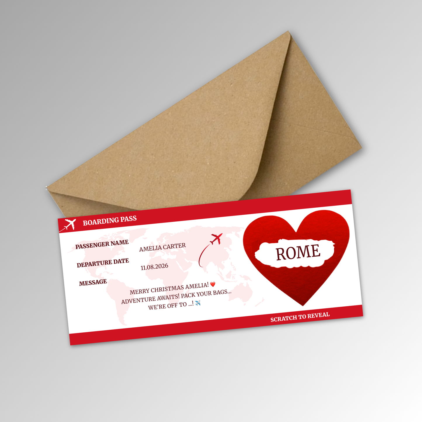Personalised Boarding Pass Card