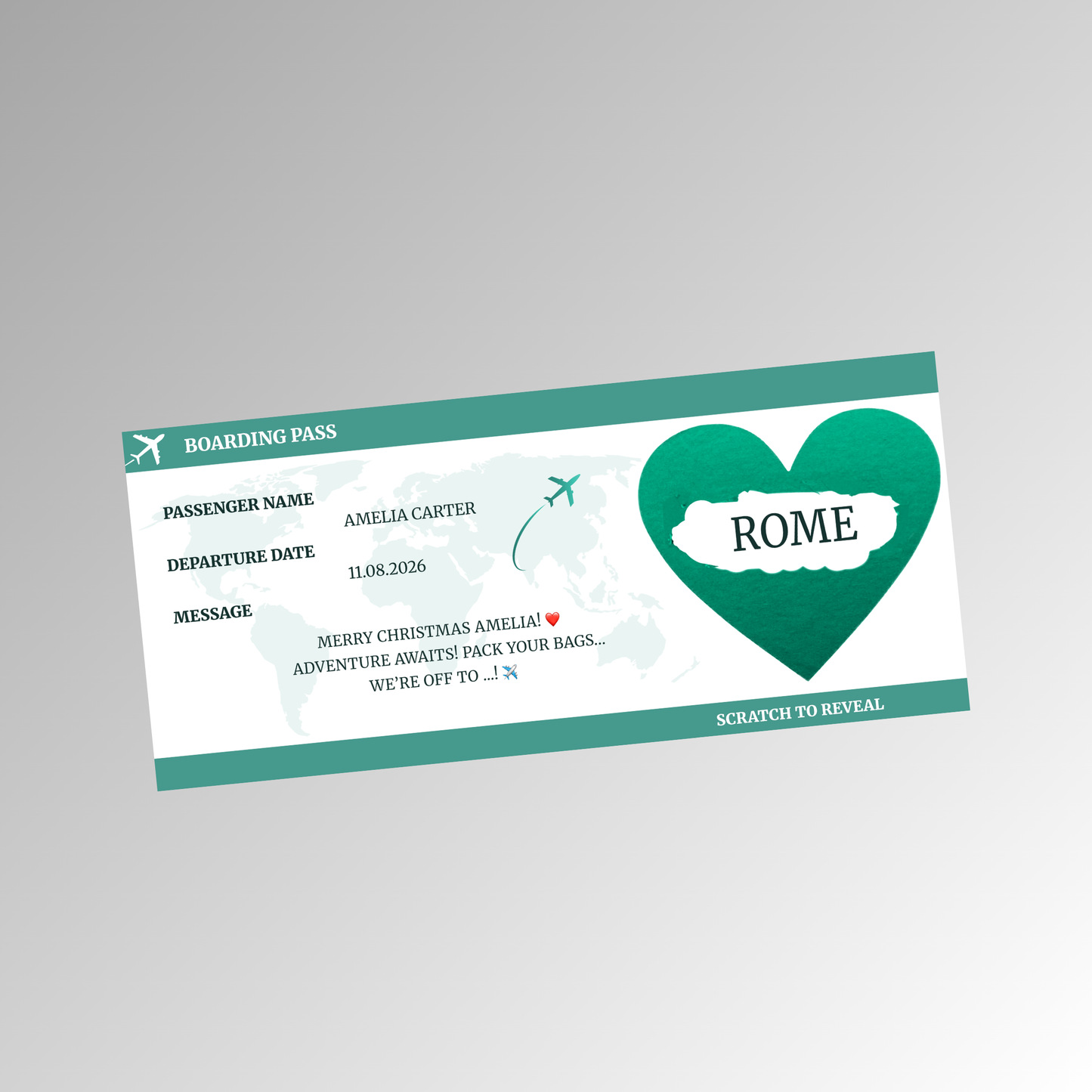 Personalised Boarding Pass Card
