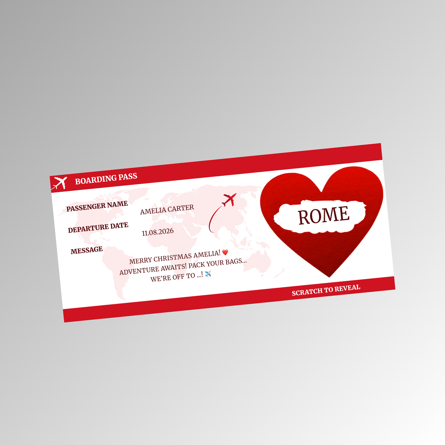 Personalised Boarding Pass Card