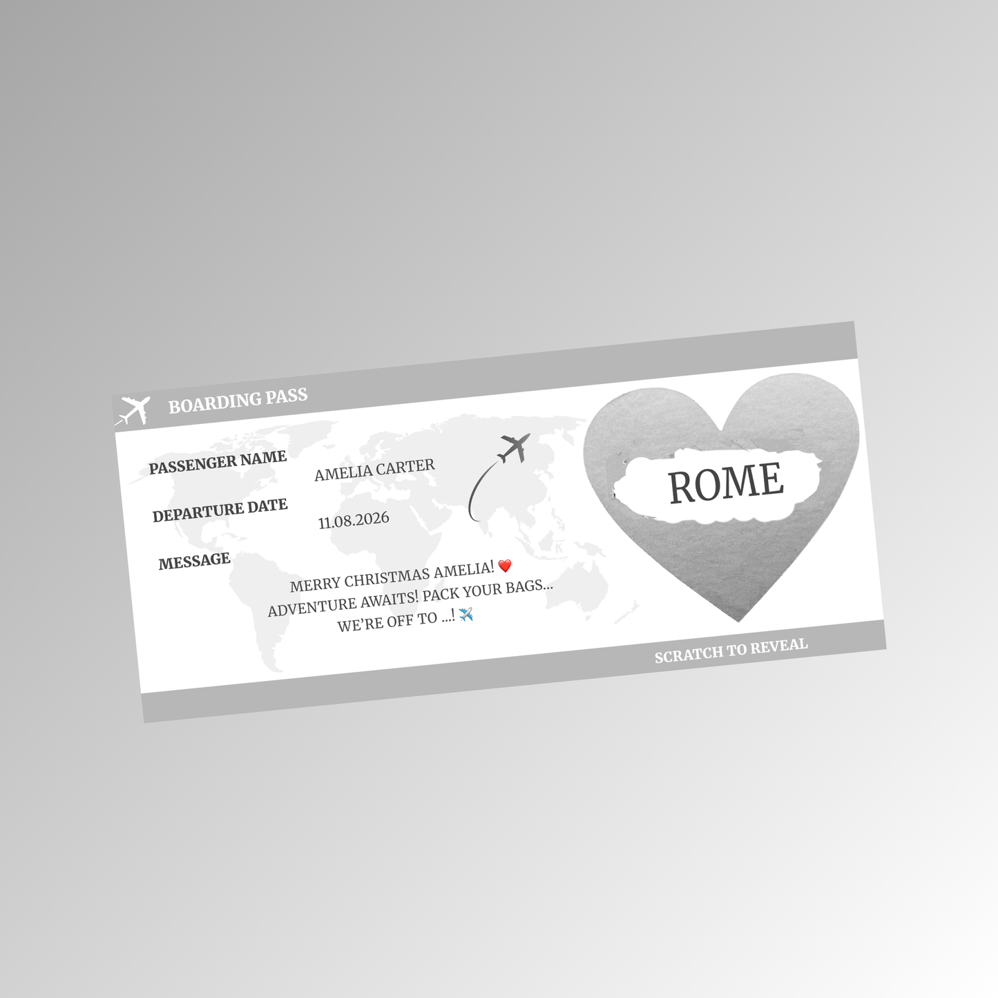 Personalised Boarding Pass Card