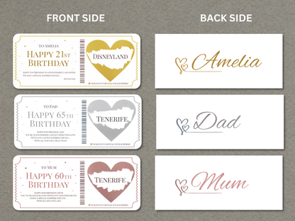 Personalised Scratch Off Surprise Ticket Card