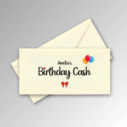 Personalised Birthday Cash Envelope - Black