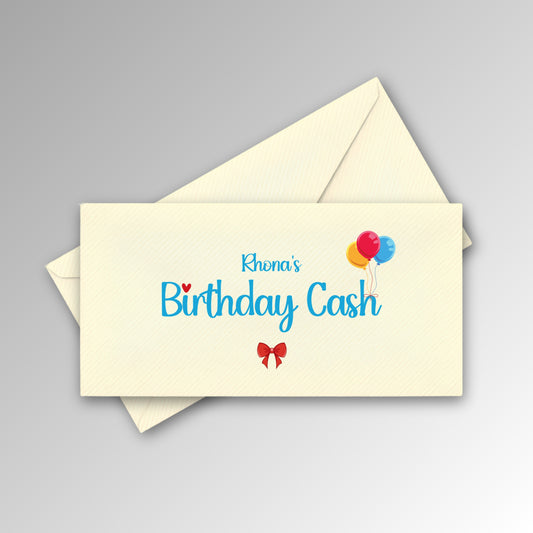 Personalised Birthday Cash Envelope - Blue