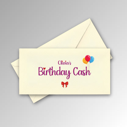 Personalised Birthday Cash Envelope - Purple