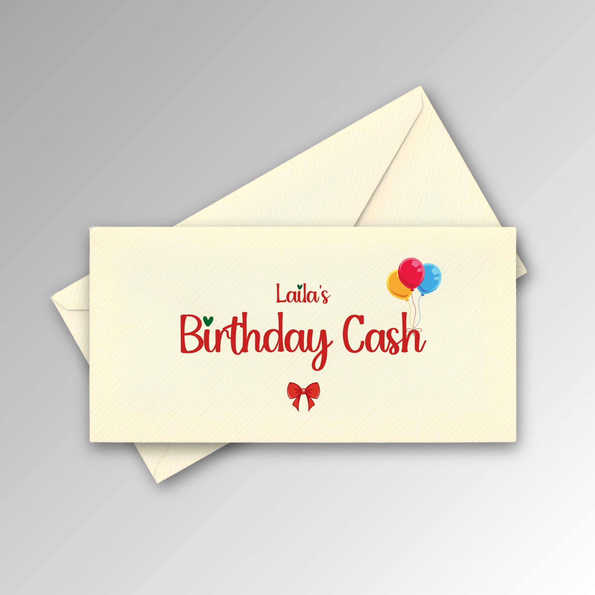 Personalised Birthday Cash Envelope - Red