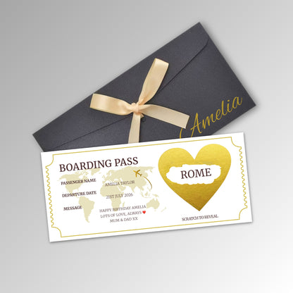 Personalised Boarding Pass - Premium Black Envelope (With Name)
