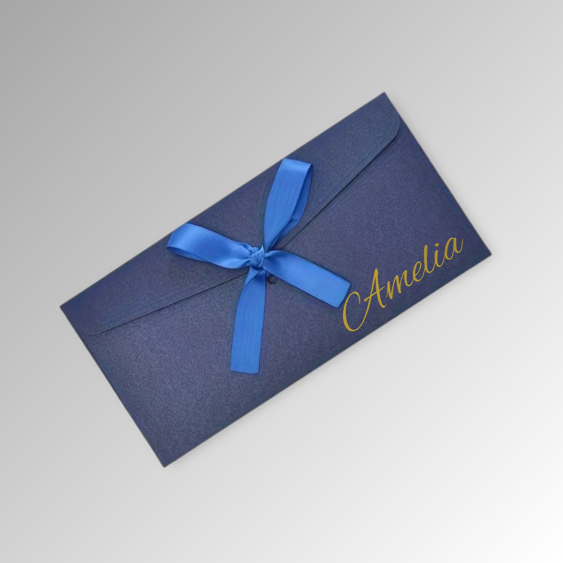 Custom Name Envelope, Christmas Cash, Premium Envelope for Invitation, Luxury Wedding Envelopes, Cash Envelopes, Birthday Cash - Premium Blue Envelope with Name