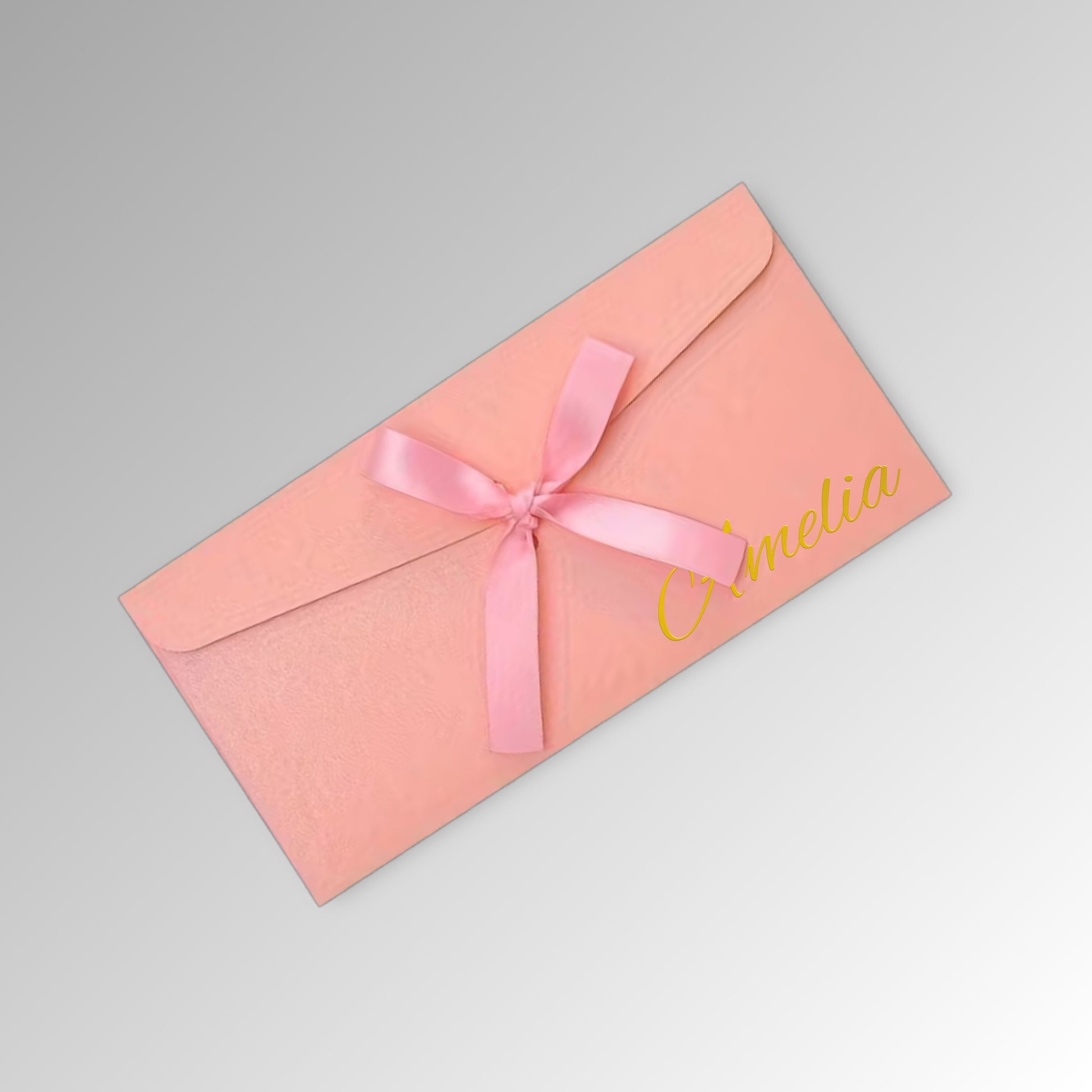 Custom Name Envelope, Christmas Cash, Premium Envelope for Invitation, Luxury Wedding Envelopes, Cash Envelopes, Birthday Cash - Premium Pink Envelope with Name