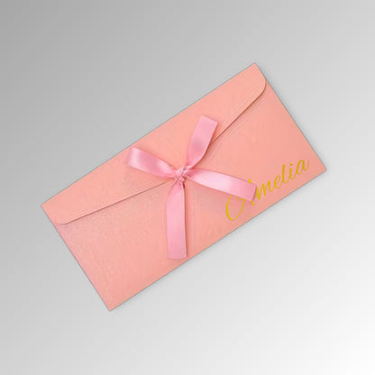 Custom Name Envelope, Christmas Cash, Premium Envelope for Invitation, Luxury Wedding Envelopes, Cash Envelopes, Birthday Cash - Premium Pink Envelope with Name