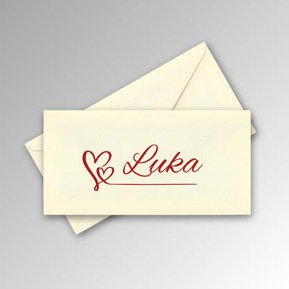 Personalised Name Envelope - Red