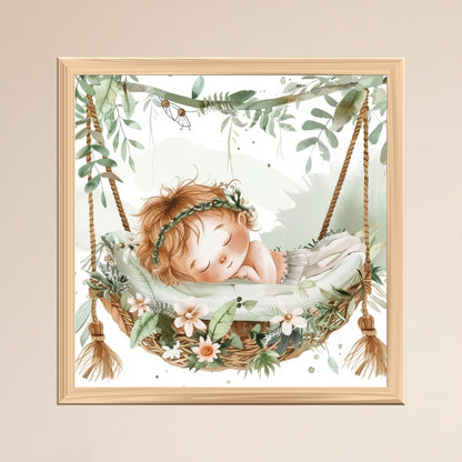 Whimsical Nursery Decor Prints – Bear, Dinosaurs, Sleeping Baby (Set of 3 Unframed)
