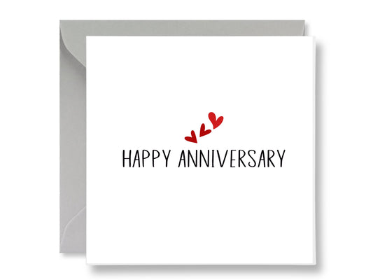 Happy Anniversary Card with Grey Envelope & Gift Tags