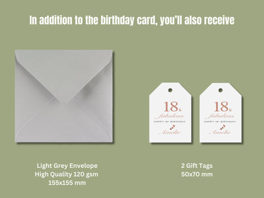 Personalised 18th Birthday Card, 18th and Fabulous
