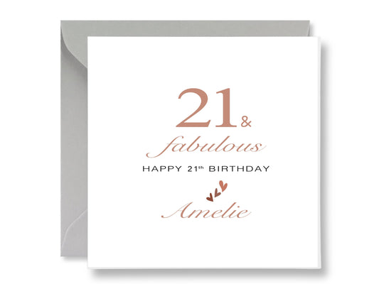 Personalised 21th Birthday Card