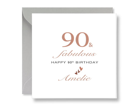 Personalised 90th Birthday Card