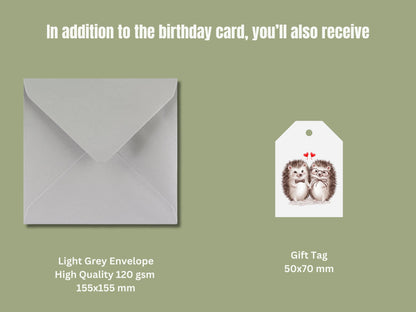 Personalized Hedgehog  Happy Anniversary Card