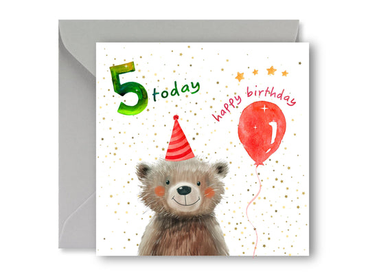 5 Today Birthday Card, 5th Birthday Card