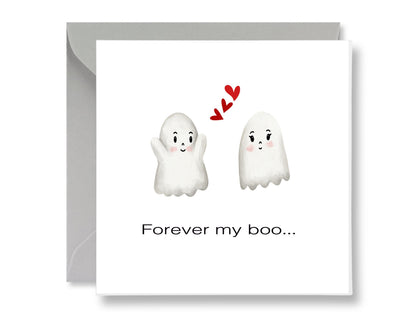Funny Ghost Anniversary Card, 'Forever My Boo', Premium Matte