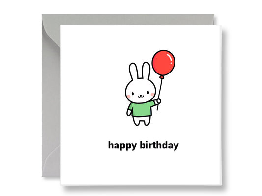 Rabbit Happy Birthday Card