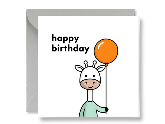 Giraffe Happy Birthday Card