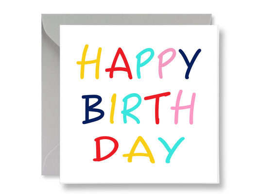Colorful “Happy Birthday” Card