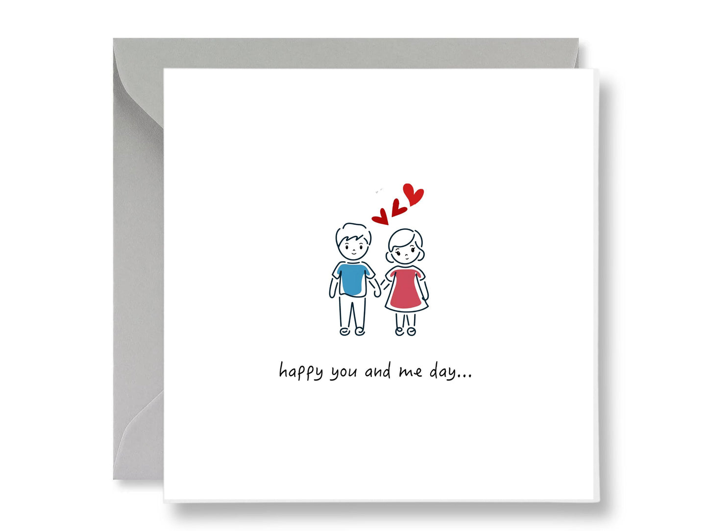 Happy You and Me Day Card, Anniversary Gift Tags & Grey Envelope