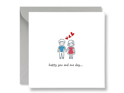 Happy You and Me Day Card, Anniversary Gift Tags & Grey Envelope