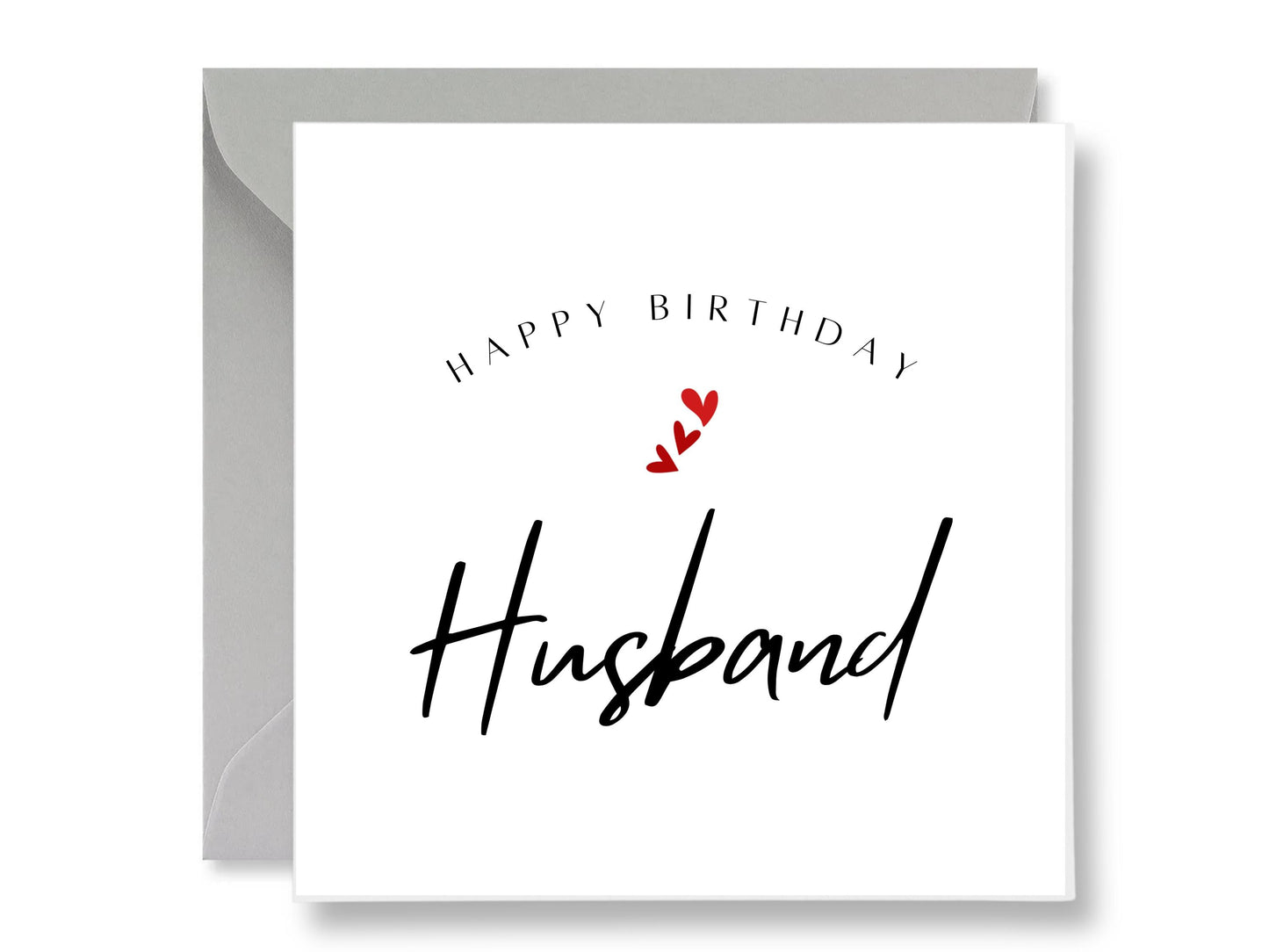 Husband Birthday Card, Romantic Hearts, Handmade with Gift Tags