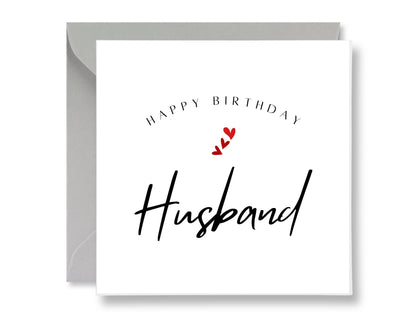 Husband Birthday Card, Romantic Hearts, Handmade with Gift Tags