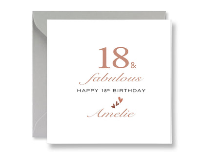Personalised 18th Birthday Card, 18th and Fabulous