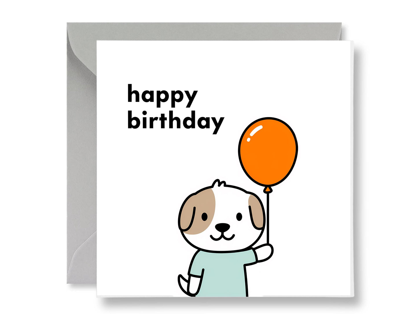 Dog Birthday Card, Matte Cardstock with Envelope & Gift Tags