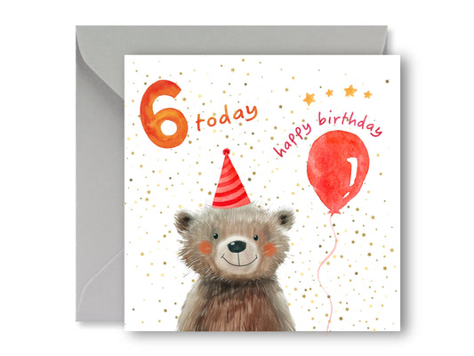 6 Today Birthday Card, 6th Birthday Card