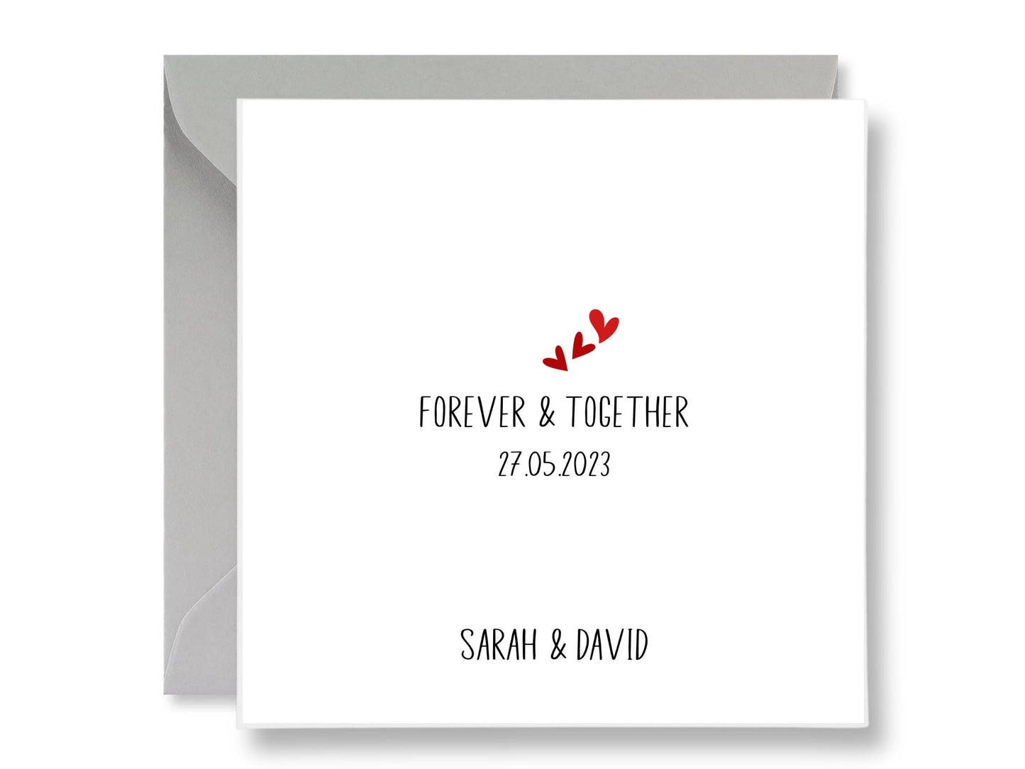 Personalized Anniversary Card, Forever & Together, Custom Names