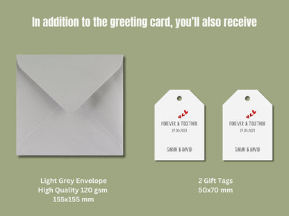 Personalized Anniversary Card, Forever & Together, Custom Names