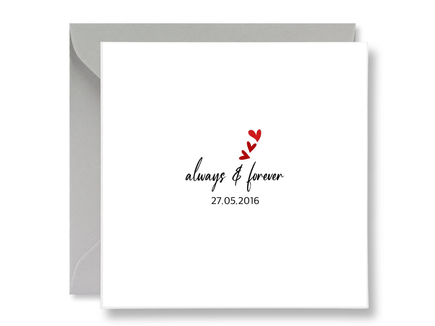 Personalized Anniversary Card, Always & Forever, Custom Date