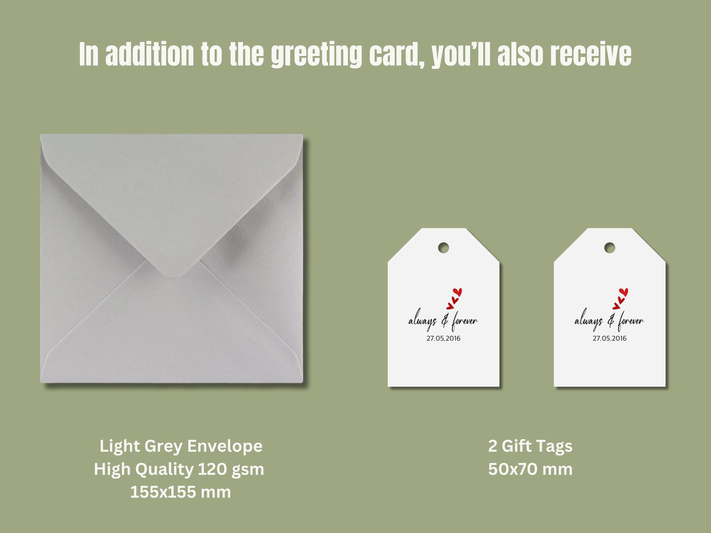Personalized Anniversary Card, Always & Forever, Custom Date