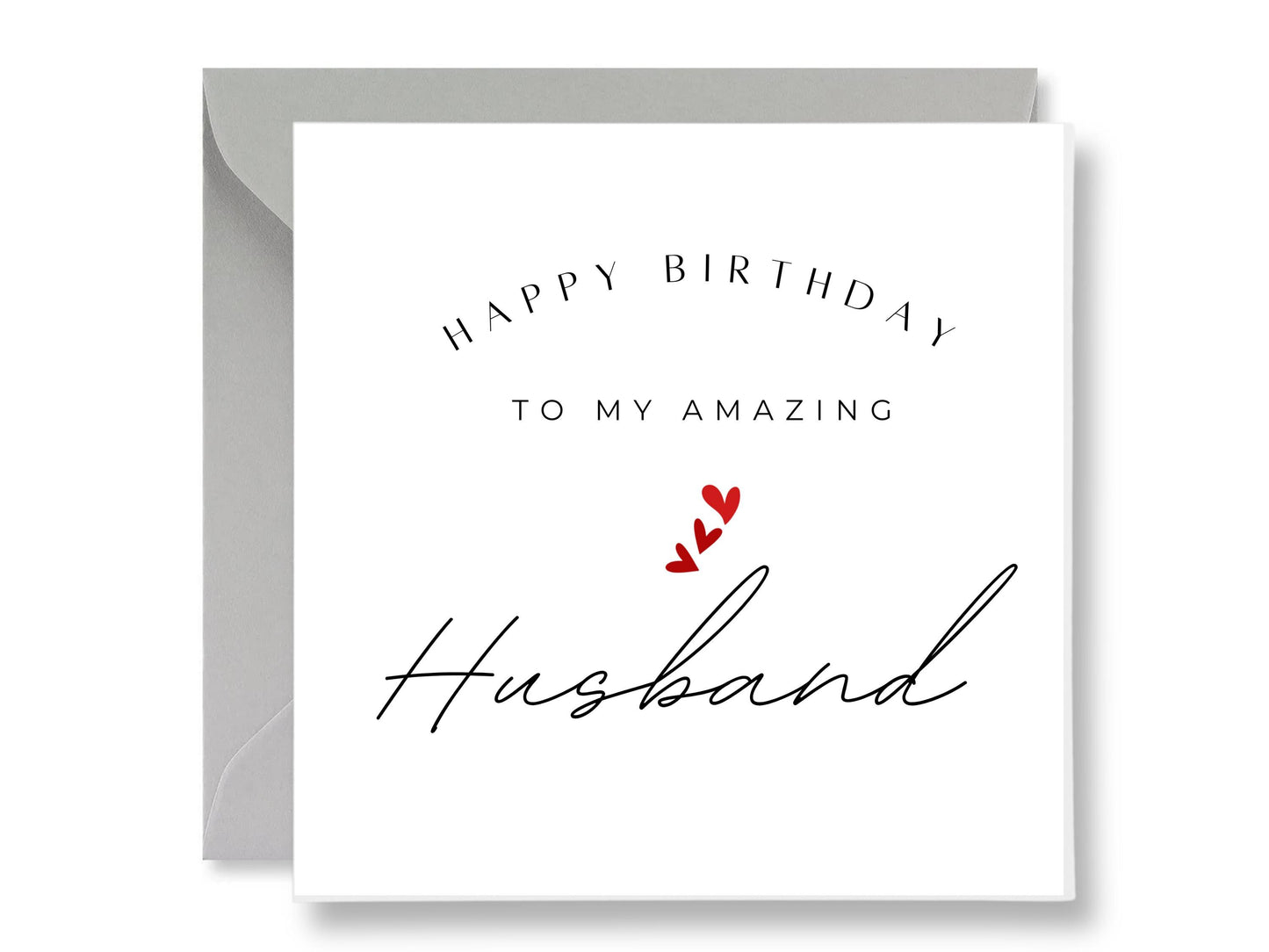 Happy Birthday Husband Card, Hearts, Gift Tags