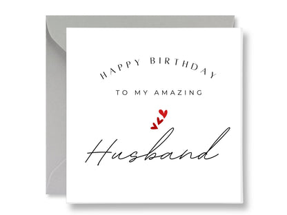 Happy Birthday Husband Card, Hearts, Gift Tags