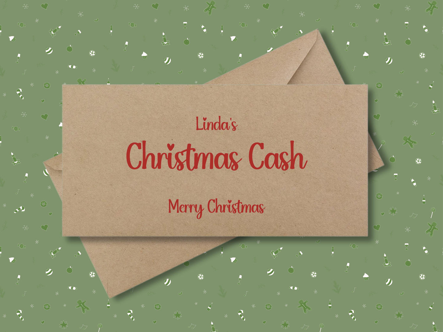 Personalized Christmas Cash Envelopes