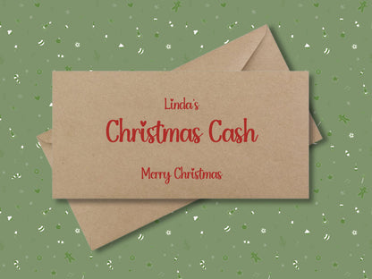 Personalized Christmas Cash Envelopes