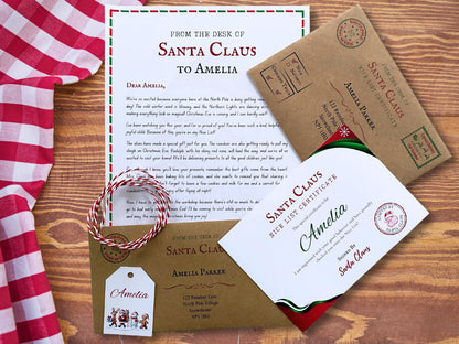 Personalised Santa Letter & Nice List Certificate Set