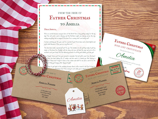Personalised Santa Letter & Nice List Certificate Set