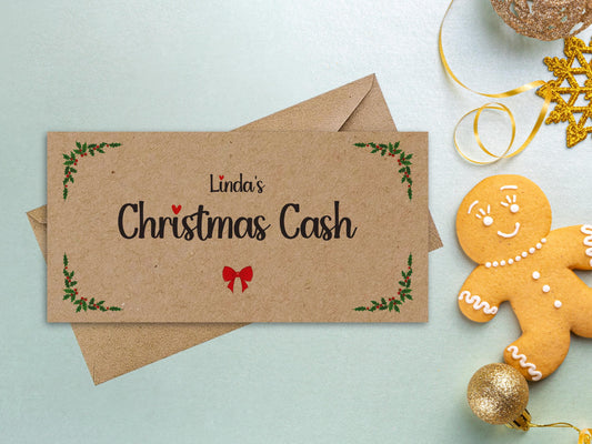 Personalized Christmas Cash Envelopes