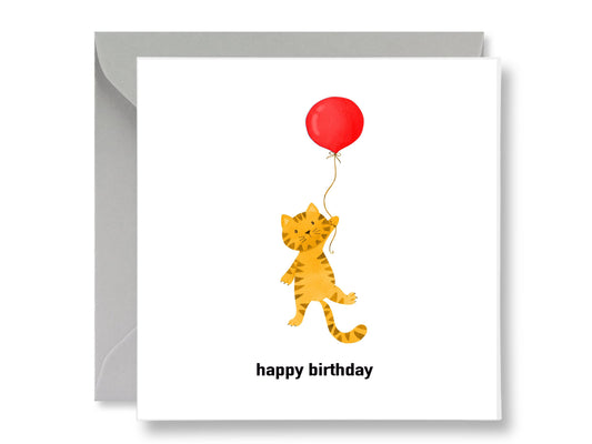 Cat Happy Birthday Card
