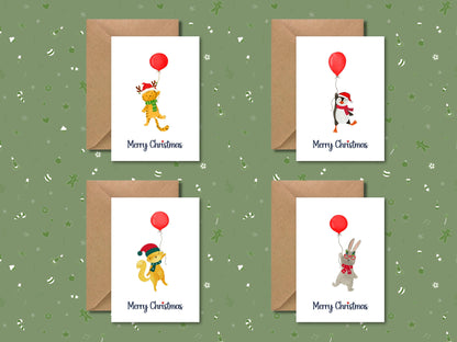 Christmas Card Pack - Pack of 4 Christmas Card