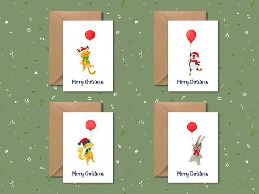 Christmas Card Pack - Pack of 4 Christmas Card