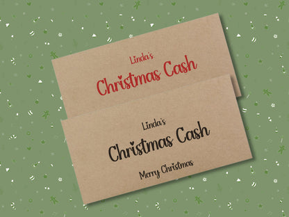 Personalized Christmas Cash Envelopes